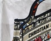 Dior Mini Book Tote Flower Embroidery Red S5475 23x17x7cm - 3