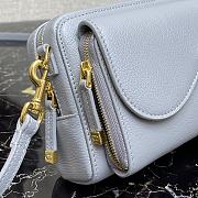 Dior Mini Saddle Shoulder Strap Pouch Leather Sky Blue S5671 10.5x5cm - 5
