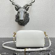 Dior Mini Saddle Shoulder Strap Pouch Leather White S5671 10.5x5cm - 4