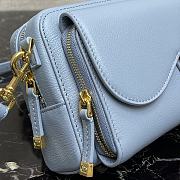 Dior Mini Saddle Shoulder Strap Pouch Leather Blue S5671 10.5x5cm - 2