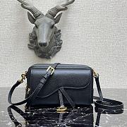 Dior Mini Saddle Shoulder Strap Pouch Leather Black S5671 10.5x5cm - 1
