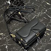 Dior Mini Saddle Shoulder Strap Pouch Leather Black S5671 10.5x5cm - 6
