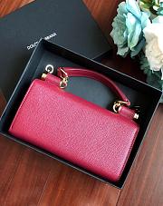 DolceGabbana Mini Phone Bag With Chain Grained Leather Red 19x11x3.5cm  - 4