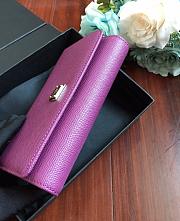 DolceGabbana Mini Phone Bag With Chain Grained Leather Purple 19x11x3.5cm  - 5