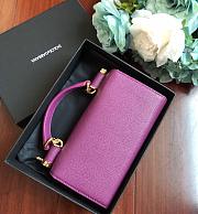 DolceGabbana Mini Phone Bag With Chain Grained Leather Purple 19x11x3.5cm  - 4