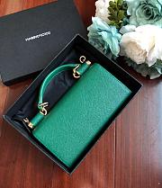 DolceGabbana Mini Phone Bag With Chain Grained Leather Teal Green 19x11x3.5cm  - 4