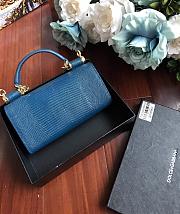 DolceGabbana Mini Phone Bag With Chain Crocodile Leather Blue 19x11x3.5cm - 4