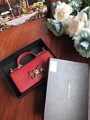 DolceGabbana Mini Phone Bag With Chain Crocodile Leather Red 19x11x3.5cm - 1