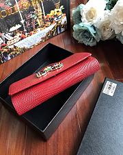 DolceGabbana Mini Phone Bag With Chain Crocodile Leather Red 19x11x3.5cm - 6