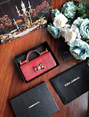 DolceGabbana Mini Phone Bag With Chain Crocodile Leather Red 19x11x3.5cm - 5