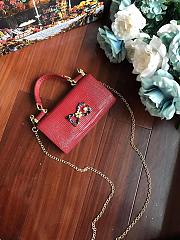 DolceGabbana Mini Phone Bag With Chain Crocodile Leather Red 19x11x3.5cm - 2
