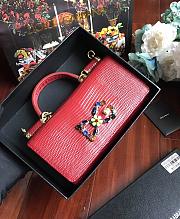 DolceGabbana Mini Phone Bag With Chain Crocodile Leather Red 19x11x3.5cm - 3