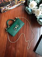 DolceGabbana Mini Phone Bag With Chain Crocodile Leather Green 19x11x3.5cm - 6