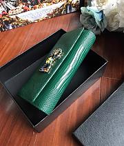 DolceGabbana Mini Phone Bag With Chain Crocodile Leather Green 19x11x3.5cm - 3