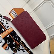 Louis Vuitton Zippy Wallet Mahina Leather Burgundy M61867 19cm  - 1