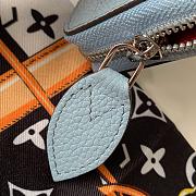 Louis Vuitton Zippy Wallet Mahina Leather Sky Blue M61867 19cm  - 2