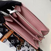 Louis Vuitton Zippy Wallet Mahina Leather Pink M61868 19cm  - 6