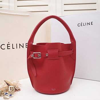 Celine Big Bag Nano Bucket Smooth Leather Red 187243 21x15x15cm