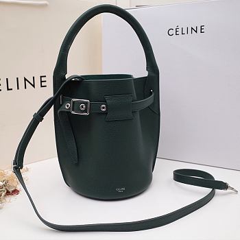 Celine Big Bag Nano Bucket Smooth Leather Dark Green 187243 21x15x15cm