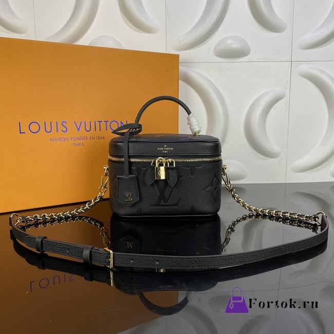 Louis Vuitton Vanity PM Monogram Leather Black M45608 19x13x11cm  - 1