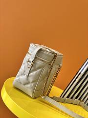 Ysl 80's Vanity Carré-Quilted Grained Leather White 649779 14.5x16.5x9cm - 5