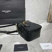 Ysl 80's Vanity Carré-Quilted Grained Leather Black 649779 14.5x16.5x9cm - 6