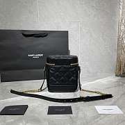 Ysl 80's Vanity Carré-Quilted Grained Leather Black 649779 14.5x16.5x9cm - 4