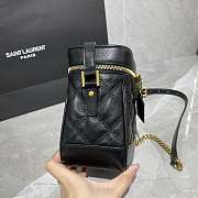 Ysl 80's Vanity Carré-Quilted Grained Leather Black 649779 14.5x16.5x9cm - 3