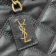 Ysl 80's Vanity Carré-Quilted Grained Leather Black 649779 14.5x16.5x9cm - 2