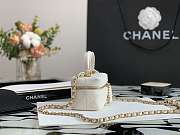 Chanel Small Vanity With Chain Grained Leather White AP2194 12×11.5×7cm - 5