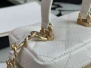 Chanel Small Vanity With Chain Grained Leather White AP2194 12×11.5×7cm - 3