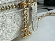 Chanel Small Vanity With Chain Grained Leather White AP2194 12×11.5×7cm - 2
