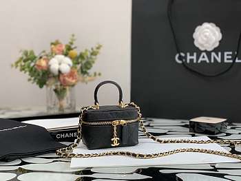 Chanel Small Vanity With Chain Grained Leather Black AP2194 12×11.5×7cm