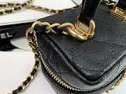 Chanel Small Vanity With Chain Grained Leather Black AP2194 12×11.5×7cm - 3