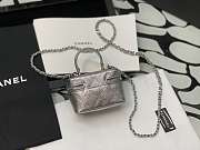 Chanel Small Vanity With Chain Grained Leather Silver AP2194 12×11.5×7cm - 6