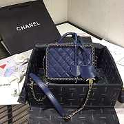 Chanel Small CC Filigree Chain Around Vanity Case Blue AS1785 18x14x8cm - 5