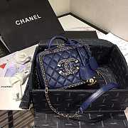 Chanel Small CC Filigree Chain Around Vanity Case Blue AS1785 18x14x8cm - 4