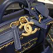 Chanel Small CC Filigree Chain Around Vanity Case Blue AS1785 18x14x8cm - 3