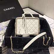 Chanel Small CC Filigree Chain Around Vanity Case White AS1785 18x14x8cm - 6