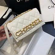 Chanel Small Logo Flap Bag White AS1490 15x21x8cm - 4