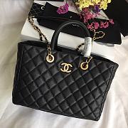 Chanel Shopping Bag Grained Leather Black A93525 21x30x14cm - 4