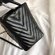 Chanel Shopping Bag Chevron Leather Black A93525 21x30x14cm - 6