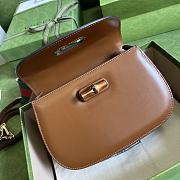 Gucci Small Top Handle Bag With Bamboo Brown 675797 21x15x7cm - 4