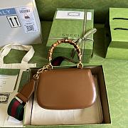 Gucci Small Top Handle Bag With Bamboo Brown 675797 21x15x7cm - 2