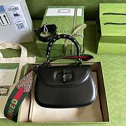Gucci Small Top Handle Bag With Bamboo Black 675797 21x15x7cm - 1