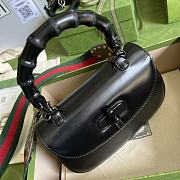 Gucci Small Top Handle Bag With Bamboo Black 675797 21x15x7cm - 4