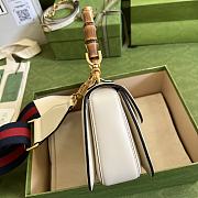 Gucci Small Top Handle Bag With Bamboo White 675797 21x15x7cm - 5