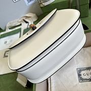 Gucci Small Top Handle Bag With Bamboo White 675797 21x15x7cm - 4