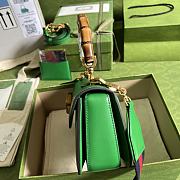 Gucci Small Top Handle Bag With Bamboo Green 675797 21x15x7cm - 4