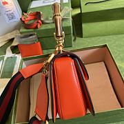 Gucci Small Top Handle Bag With Bamboo Orange 675797 21x15x7cm - 4